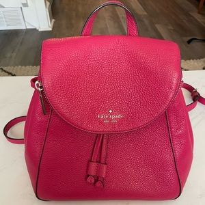 Kate Spade pebbled leather hot pink mini backpack